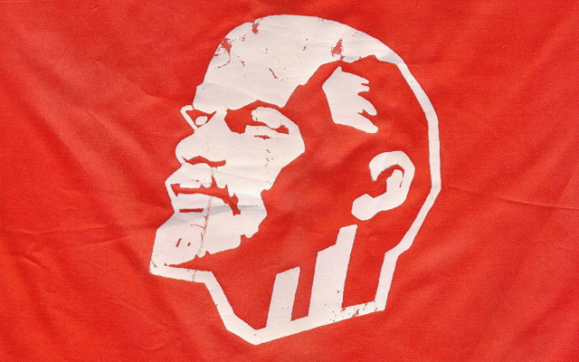 Red flag white head outline free wallpaper - medium preview image