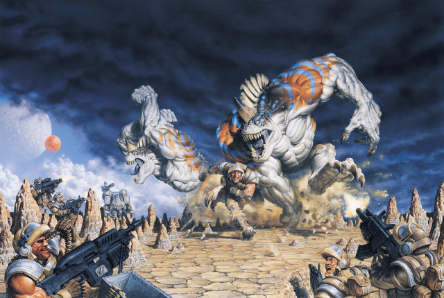 Man gun giant creature small free wallpaper - medium preview image