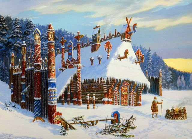 Snowy landscape building people snow free wallpaper - medium preview image