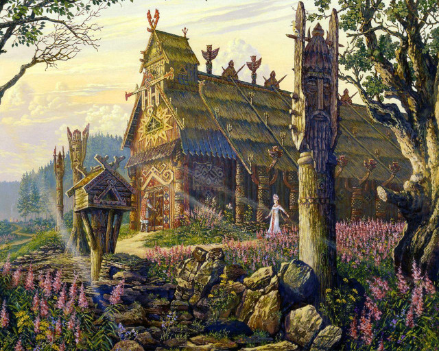 House woods woman man fantasy free wallpaper - medium preview image