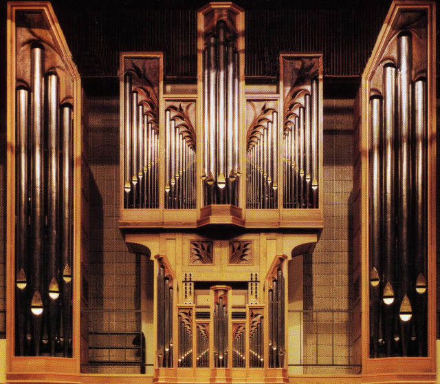 Large pipe organ clock wall free wallpaper - medium preview image
