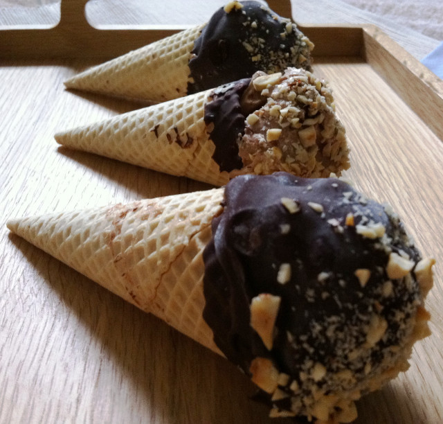 Ice cream cones chocolate nuts free wallpaper - medium preview image
