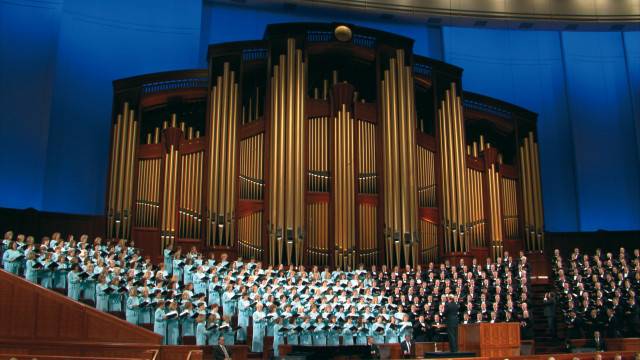 Choir pipe organ auditorium blue free wallpaper - medium preview image