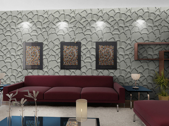 Living room red couch blue free wallpaper - medium preview image