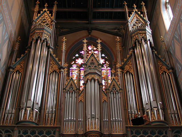 Pipe organ church stained glass #2 free wallpaper - medium preview image
