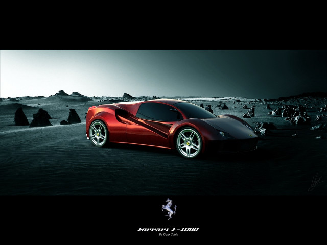 Red sports car desert night free wallpaper - medium preview image