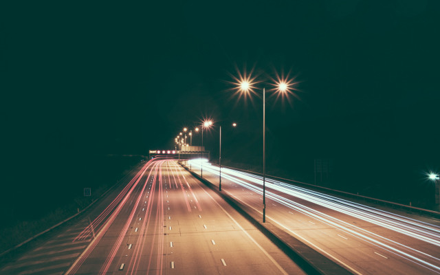 Long exposure highway night lights free wallpaper - medium preview image