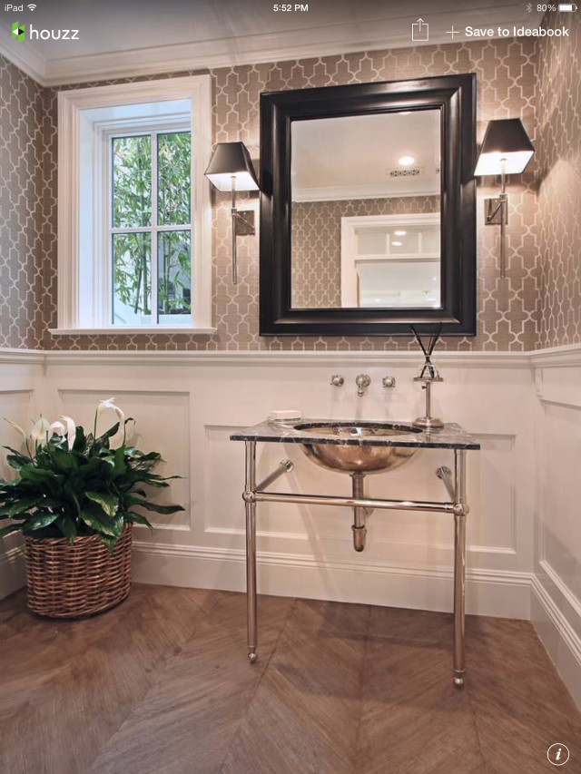Bathroom sink mirror plant corner free wallpaper - medium preview image