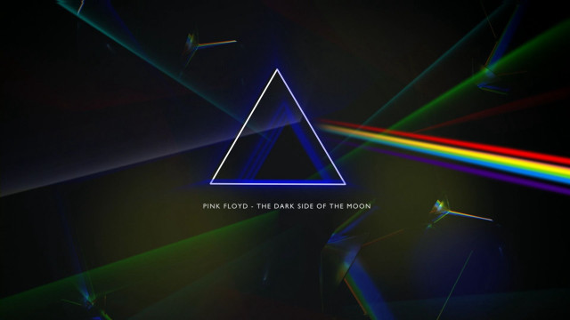 Dark background triangle rainbow light free wallpaper - medium preview image