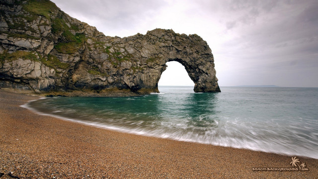 Rock formation beach arch water #3 free wallpaper - medium preview image