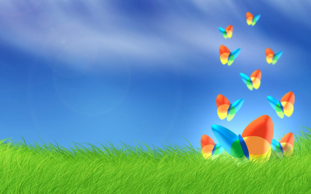 Butterflies flying field grass blue free wallpaper - medium preview image