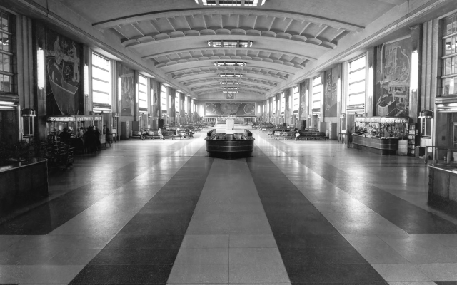 Car building architecture cityscape retrofuturism free wallpaper - medium preview image