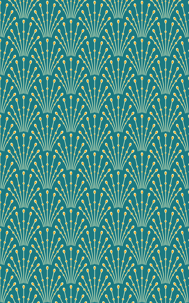 Green gold wallpaper fan pattern free wallpaper - medium preview image