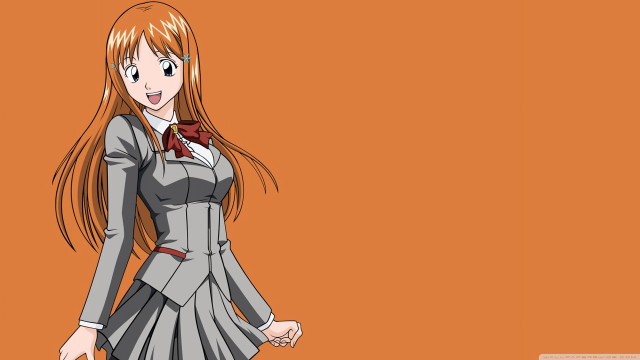 Woman dress bowtie orange background free wallpaper - medium preview image