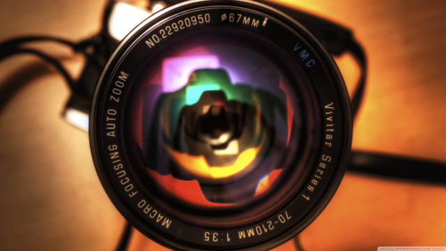 Camera lens flower multicolor black free wallpaper - medium preview image