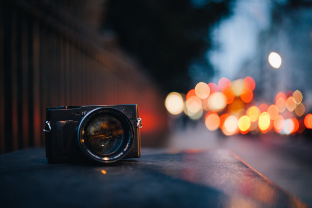 Camera ledge street blurry lights free wallpaper - medium preview image