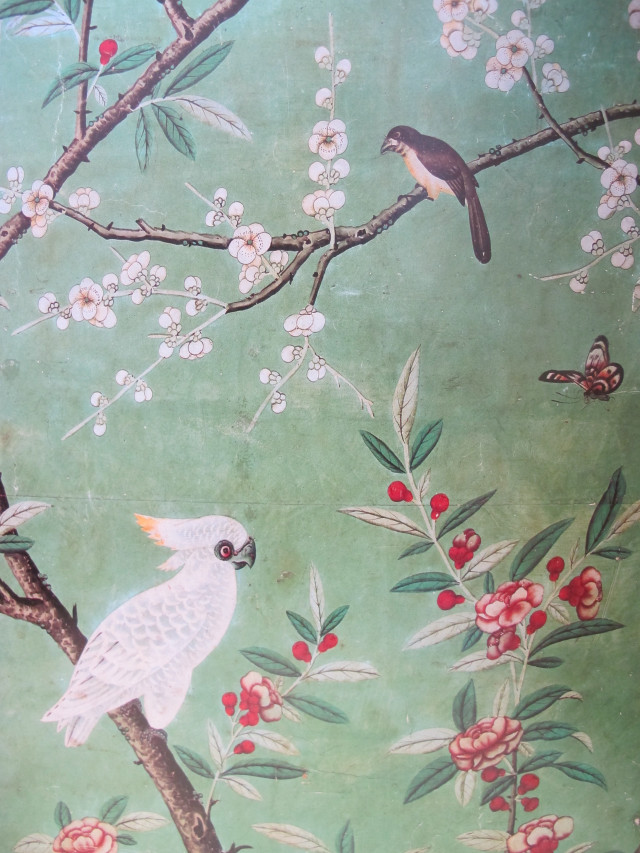 Birds flowers green background branch free wallpaper - medium preview image