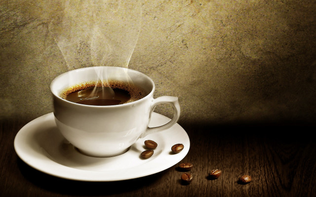 Coffee steam saucer beans wooden free wallpaper - medium preview image