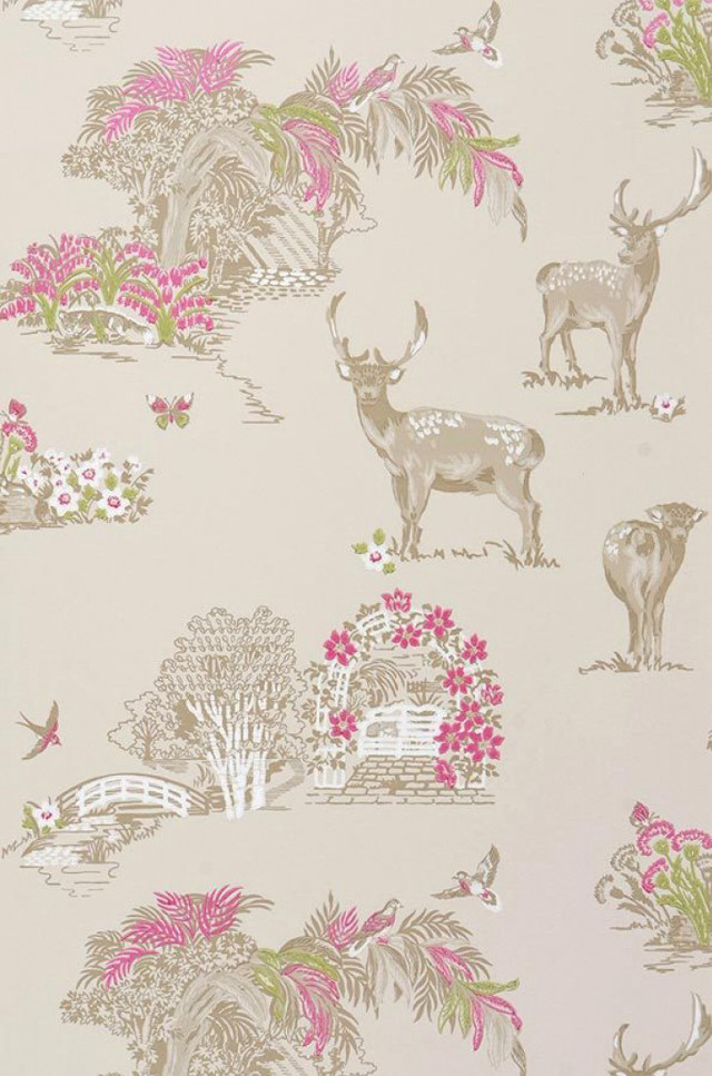 Deer flowers bridge bird nature free wallpaper - medium preview image