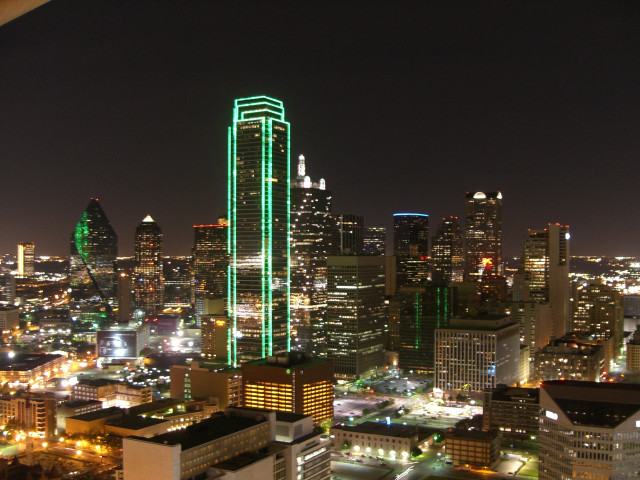 City skyline night green light #3 free wallpaper - medium preview image