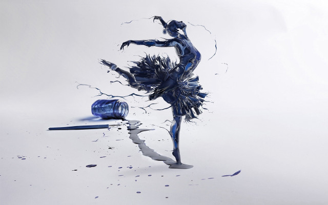 Blue vase broken glass floor free wallpaper - medium preview image