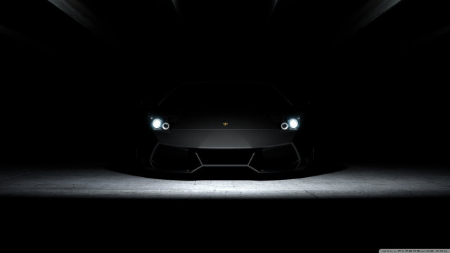 Black sports car headlights shining free wallpaper - medium preview image