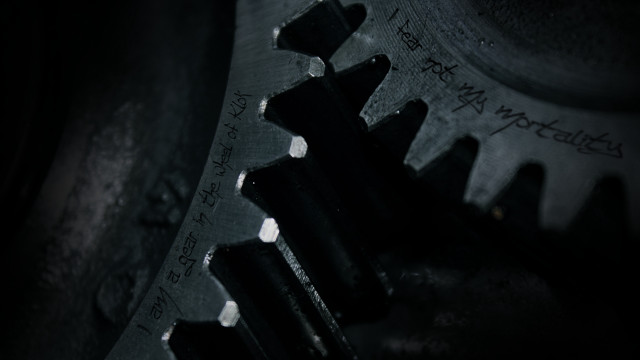 Metal gear closeup writing black free wallpaper - medium preview image
