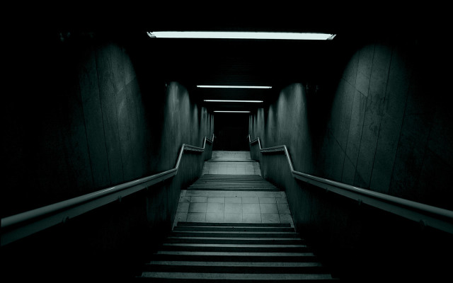 Long stairway dark room ceiling free wallpaper - medium preview image
