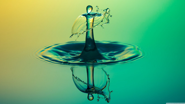 Water droplet green blue yellow free wallpaper - medium preview image