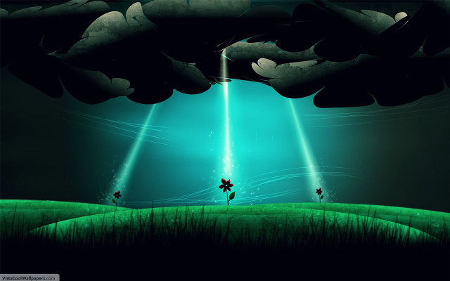 Green field people distance lights free wallpaper - medium preview image