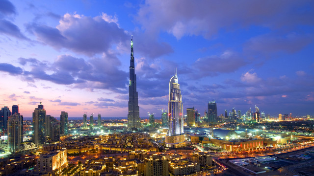 City skyline tall building night #4 free wallpaper for desktop - medium preview image