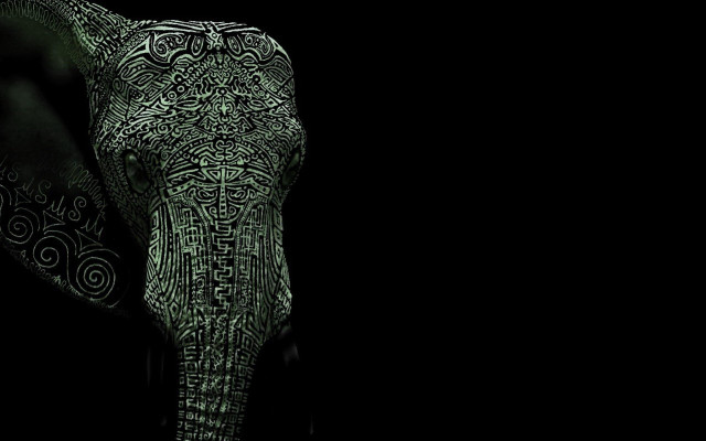 Elephant intricate designs trunk night free wallpaper - medium preview image