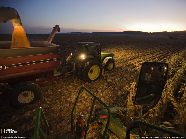 Tractor field harvester sunset dawn free wallpaper - medium preview image