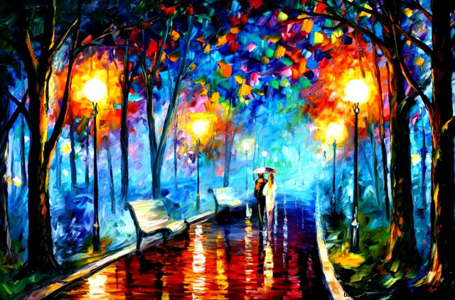Couple umbrella tree colorful sky free wallpaper - medium preview image