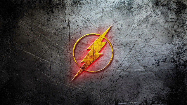 Flash logo metal surface red free wallpaper - medium preview image