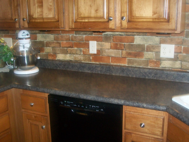 Kitchen brick wall dishwasher mosaic free wallpaper - medium preview image