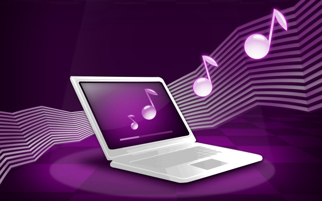 Laptop music notes screen music free wallpaper - medium preview image