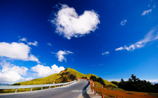Road heart cloud fence sky #2 free wallpaper - medium preview image