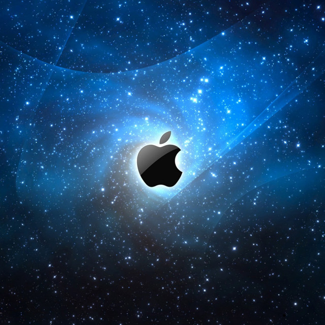 Apple logo space stars blue #5 free wallpaper - medium preview image