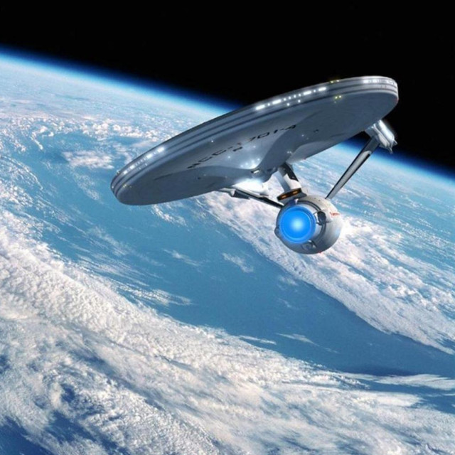 Spaceship flying over earth blue #2 free wallpaper - medium preview image