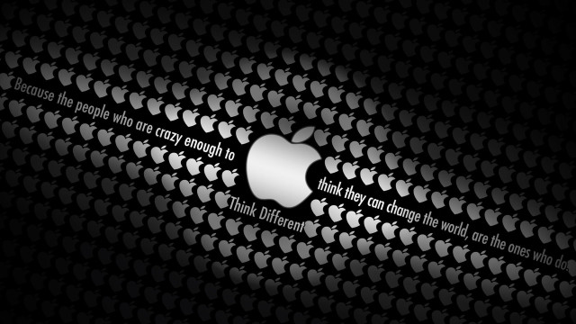 Apple logo black background white #3 free wallpaper - medium preview image