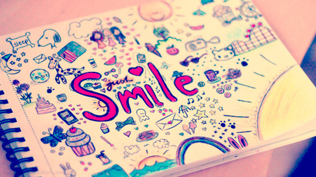 Notebook smile doodles art colorful free wallpaper - medium preview image