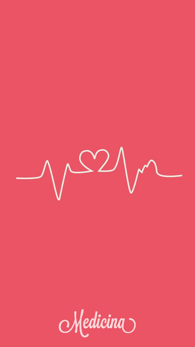 Red background white heart heartbeat free wallpaper - medium preview image