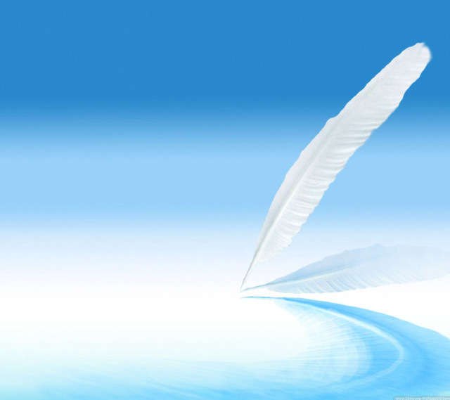 White feather flying over water free wallpaper - medium preview image