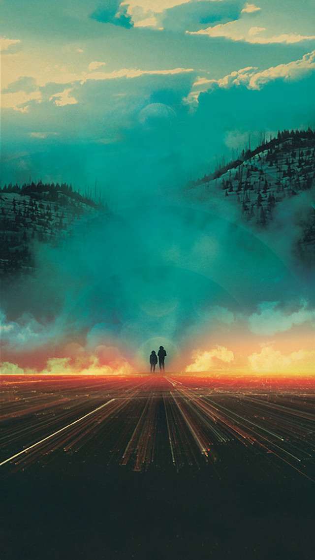 Couple people field cloudy sky #3 free wallpaper - medium preview image