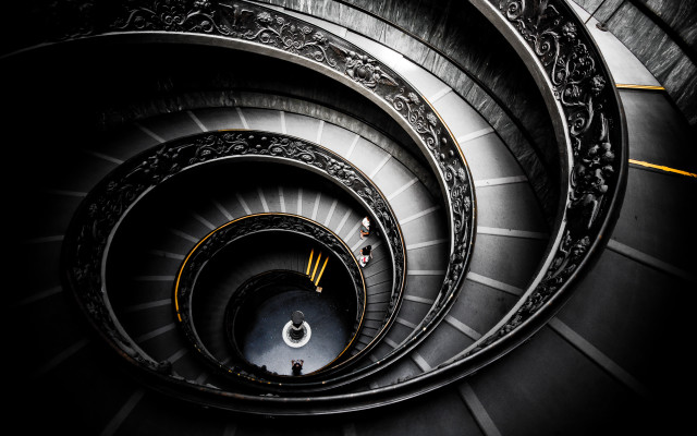 Spiral staircase yellow line up #2 free wallpaper - medium preview image