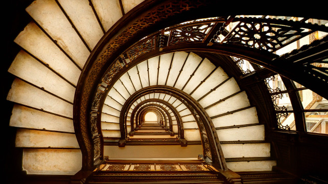 Spiral staircase view ground window free wallpaper - medium preview image