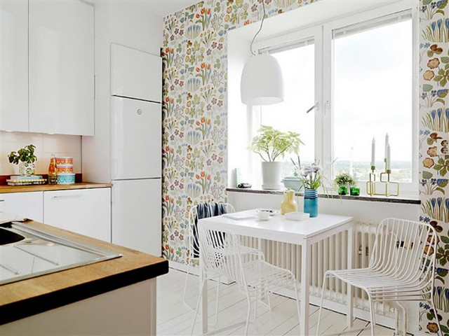 Kitchen table chairs window ocean free wallpaper - medium preview image