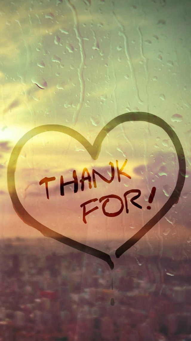 Heart window thank written rain free wallpaper - medium preview image