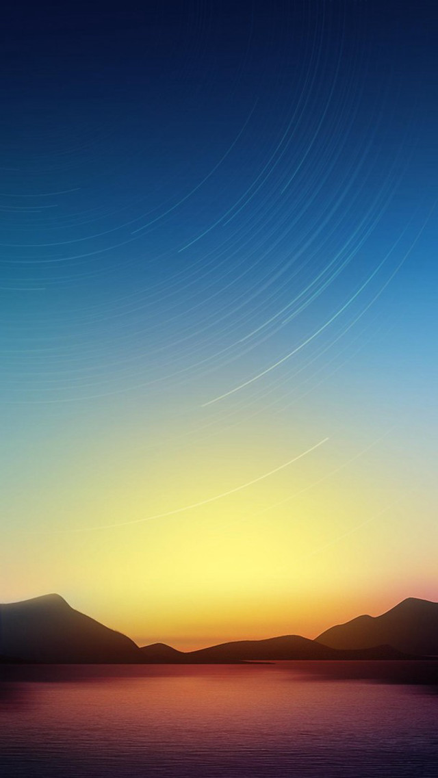 Sunset plane water mountains startrail #2 free wallpaper - medium preview image